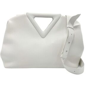 Bottega Veneta White Point Leather Shoulder Bag